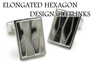 Simple 2500 ELONGATED HEXAGON DESIGN CUFFLINKS�@�C�[�����Q�C�g�w�L�T�S���f�U�C���J�t�X�y�J�t�X�{�^���@�J�t�����N�X�z