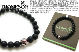 THOMPSON トンプソン TH COMPETE STEEL & BLACK AGATE BRACELET　コンペティ ベースボール ブレスレット （スティール＆ブラックアゲート）（Mサイズ） 【送料無料】【ブランド】