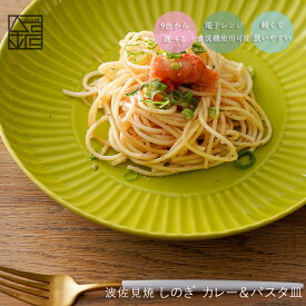 【 しのぎ カレー＆パスタ皿 】 波佐見焼 和食器 おしゃれ 一龍陶苑 しのぎ パスタ皿 いちりゅう 結婚式の引出物やギフト！食器 内祝い はさみやき 北欧 有田焼