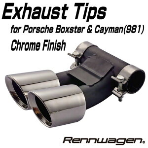 Rennwagen Exhaust Tips for Porsche Boxster & Cayman CHROME FINISH