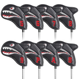 CRAFTSMAN　アイアンカバー　ゴルフヘッドカバー　Iron Cover　8枚セット(5-9、P、A、S)　サメ柄