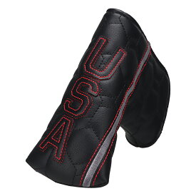 パターカバー　ゴルフヘッドカバー　ピンタイプ　マグネット式　アメリカ風　合皮製　1個入り ブラック