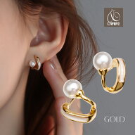【P10倍+最大30%OFFクーポン】 ピアス イヤリング 金属アレルギー対応 18K パール ダブルライン レイヤー…