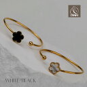 【全品P10倍+最大30%OFFクーポン配布中】 バングル サージカルステンレス 316L 金属アレルギー対応 18K コーティング ブレスレット フラワー レディース 大人 かわいい シンプル ジュエリー ゴールド ブラック ホワイト 送料無料 プチプライス高見え CRAIFE