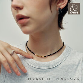 【最大30%OFFクーポン】 【NEW】ネックレス チョーカー ビーズ ブラック メタル 金属アレルギー対応 18K コーティング レディース 大人 シンプル ジュエリー ゴールド シルバー ブラック 送料無料 プチプライス高見え