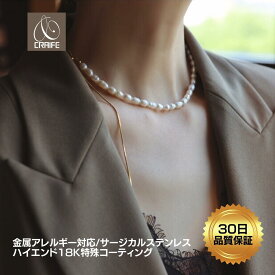 【開始2時間限定 半額クーポン配布中】 ネックレス 金属アレルギー対応 サージカルステンレス 18K K18 コーティング チェーン 淡水パール チャーム レディース 大人 かわいい エレガント 上品 ジュエリー ペンダント ゴールド 送料無料 プチプライス高見え CRAIFE