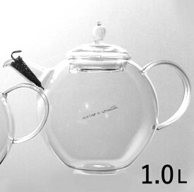 ◎硝子工房クラフトユー 紅茶ポット 1.0L 4人用 QPW-10 耐熱ガラスティーポット　60サイズ