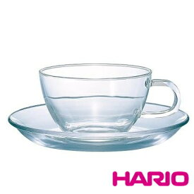HARIO/ハリオ 耐熱ガラス製 ティーカップ＆ソーサー　満水230ml TCSN-1T