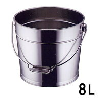 ◎ステンレス製バケツ 8L つる付 外径250×高さ225mm 日本製 燕三条製 V-1306A _　80サイズ