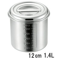 18-8ステンレス 目盛付深型キッチンポット　12cm 1.4L（手無し）内径120×高さ120mm【業務用】11012-1_AG