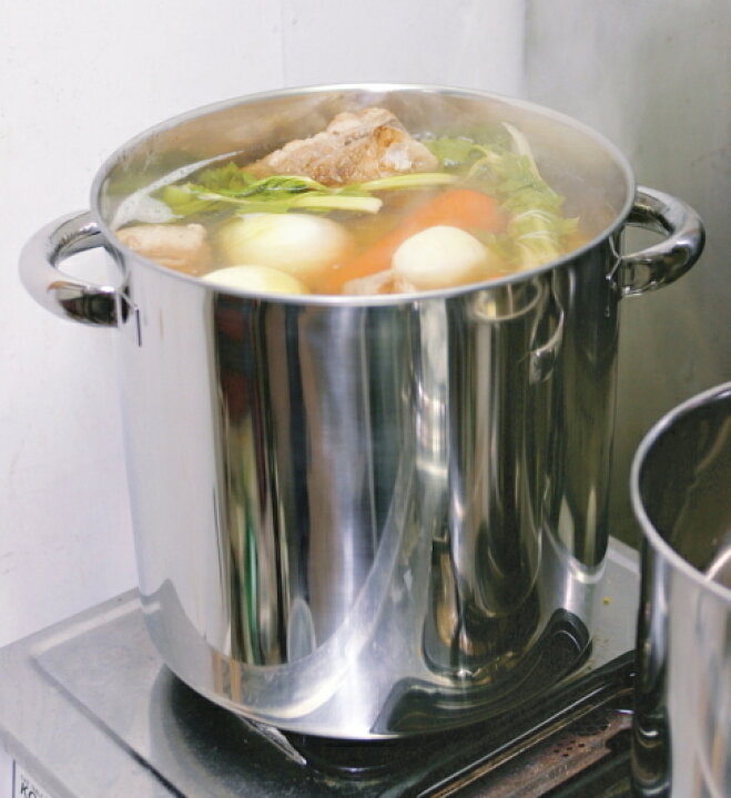 楽天市場】業務用 18-8ステンレス 目盛付寸胴鍋 39cm (手付) 内径390 