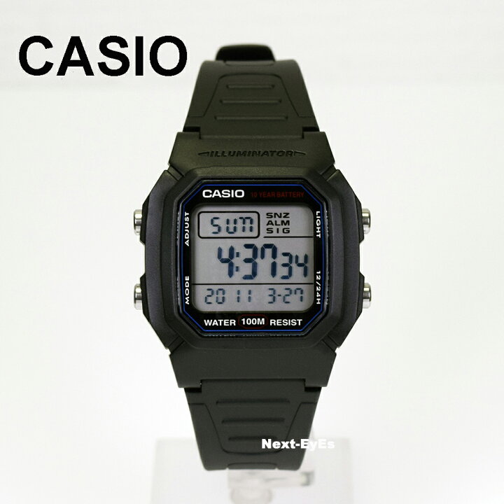 楽天市場 5年保証 Casio カシオ デジタル 腕時計 メンズ 10気圧防水 チプカシ チープカシオ W 800h 1a W800h ストップウォッチ デュアルタイム Box無 時刻合わせをしてから発送 Watch Station Crash