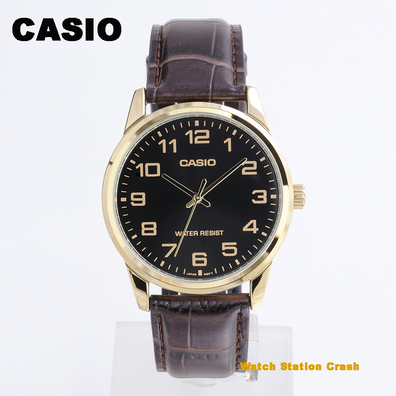 日本未発売 カシオ紳士ウオッチ 直輸入品激安 CASIO カシオ 腕時計 メンズ アナログ ウォッチ MTP-V001GL-1B フェイクレザー チープカシオ 黒文字盤 AL完売しました