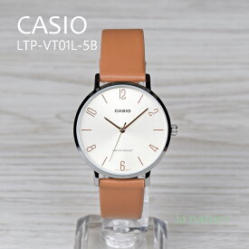 CASIO 日本未発売 腕時計 レディース シルバー ゴールド ブラウン カシオ アナログ フェイクレザー チープカシオ チプカシ LTP-VT01L-5B きれいな時計