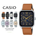 【5年保証】【日本未発売】CASIO ムーンフェイズ カレンダー付 レクタングル アナログ 腕時計 本革ベルト ブレス ブラック ブラウン ホワイト ブルー パープル ベージュ MTP-M305L MTP-M305D メンズ レディース 海外モデル