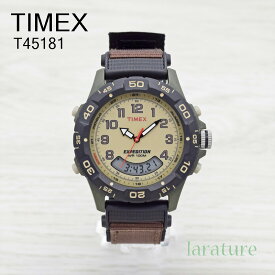 TIMEX（日本未発売）タイメックス 腕時計 アナデジ EXPEDITION T45181 39MM カーキ アイボリー ブラウン ミリタリー メンズ 男性 贈り物 プレゼント
