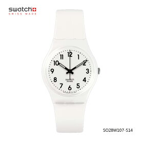 正規品 swatch (スウォッチ) GENTシリーズ バイオ由来素材 JUST WHITE SOFT メンズ レディース ホワイト 腕時計 SO28W107-S14 安心の 2年保証 贈り物 プレゼント 誕生日