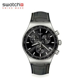 swatch (スウォッチ)【日本正規品】人気のクロノグラフ ブラック 本革ベルト 腕時計 メンズ CARBONIUM DREAM カルボニウム・ドリーム YVS495 NEW IRONY CHRONO プレゼント 贈り物 誕生日 deal0304