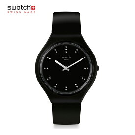 正規品 swatch (スウォッチ) 薄い 軽い 秒針がないので静か SKIN CLASSIC SKINERO スキンネロ SVOB106B オールブラック 腕時計 レディース 贈り物 プレゼント 誕生日