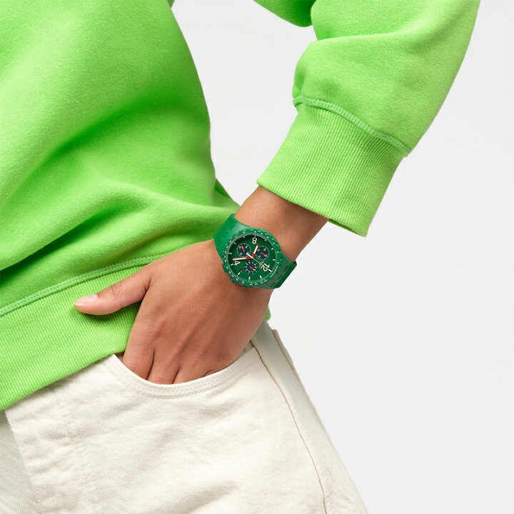 楽天市場】swatch スウォッチ【国内正規品】グリーン クロノグラフ 