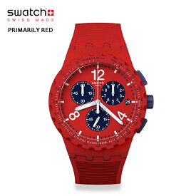 父の日 swatch スウォッチ【国内正規品】レッド クロノグラフ スポーティーな時計のひときわ目立つレッドの外観 SUSR407 PRIMARILY RED 腕時計 メンズ レディース