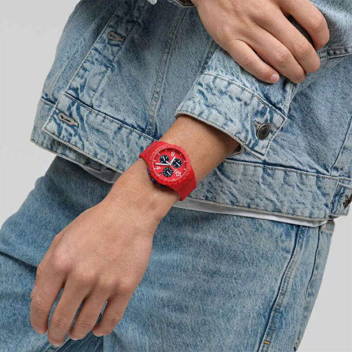 楽天市場】swatch スウォッチ【国内正規品】レッド クロノグラフ 