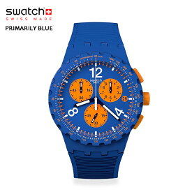 swatch スウォッチ【国内正規品】ブルー クロノグラフ スポーティーな時計のひときわ目立つブルーの外観 SUSN419 PRIMARILY BLUE 腕時計 メンズ レディース