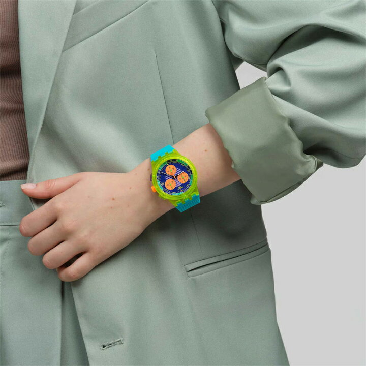 楽天市場】正規品 Swatch スウォッチ ネオンカラー クロノグラフ