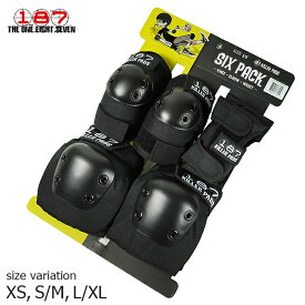 【5の付く日限定!11%OFF★クーポン配布中♪】187 ADULT SIX PACK BLACK L/XL S/M XS プロテクター スケートボード キラーパッド セーフティーパッド スケボー メンズ レディース 3点セット 大人用