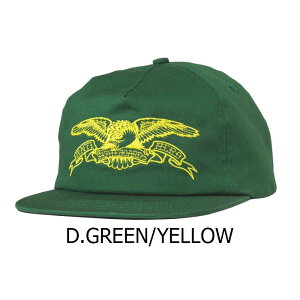 ANTIHERO ADJ BASIC EAGLE SNAP D.GREEN/YELLOW BROWN/ORANGE �A���`�q�[���[ �L���b�v �X�q �X�i�b�v�o�b�N �X�P�{�[ �X�g���[�g �X�P�[�g�{�[�h