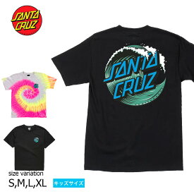 【24日4時間限定15%OFF★25日限定11%OFFクーポン配布中♪】SANTA CRUZ YOUTH WAVE DOT S/S TEE TWIST BLACK Silver RAINBOW tシャツ ロンT トップス サンタクルーズ 子供 ジュニア