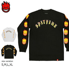 【20日は0の付く日★10％OFFクーポン配布中♪】SPITFIRE OLD-E BIGHEAD FILL L/S SLV/BLK ASH スピットファイア ロゴ Tシャツ ロングスリーブ ロンティー スケートボード スケボー tee