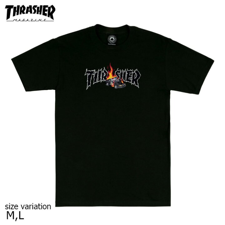 楽天市場】THRASHER COP CAR S/S M L BLACK Tシャツ 半袖 スラッシャー 