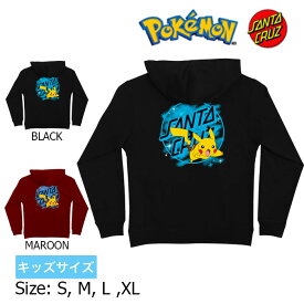 【20日は0の付く日★10％OFFクーポン配布中♪】POKEMON SANTA CRUZ HOOD PIKACHU SPRAY DOT ポケモン サンタクルーズ ピカチュウ キッズ 子供 フーディー パーカー スウェット プルオーバー スケボー アパレル SKATEBOARD