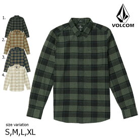 【20日は0の付く日★10％OFFクーポン配布中♪】VOLCOM ヴォルコム ボルコム シャツ 長袖 ストリート CADEN PLAID LONG SLEEVE SHIRT BLACK MUD NAVY DIRTY WHITE スケートボード スノーボード サーフィン