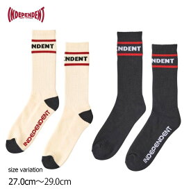 INDEPENDENT ITC STREAK SOCKS 22SP BLACK NATURAL インディペンデント ソックス 靴下 ストリート スケートボード スケボー