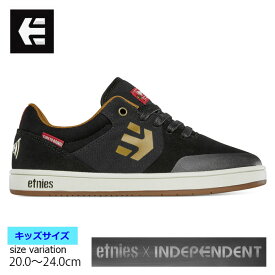 【5の付く日限定23：59まで★11％OFFクーポン配布中♪】etnies KIDS MARANAxINDY BLACK エトニーズ スニーカー スケートボード ジュニア 子供 ベビー スケボー 靴 インディ マラナ シューズ