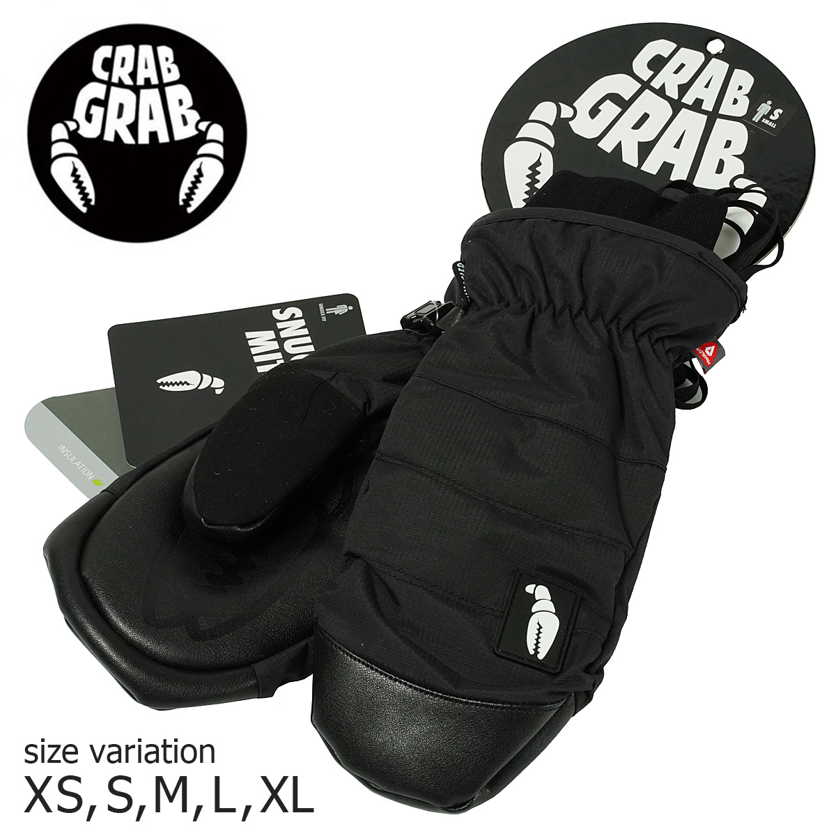 防水 暖かい 20-21 CRABGRAB SNUGGLER MITT 豪華な BLACK スノボー クラブグラブ 手袋 ふるさと割 ミトン GLOVE グローブ スノーボード