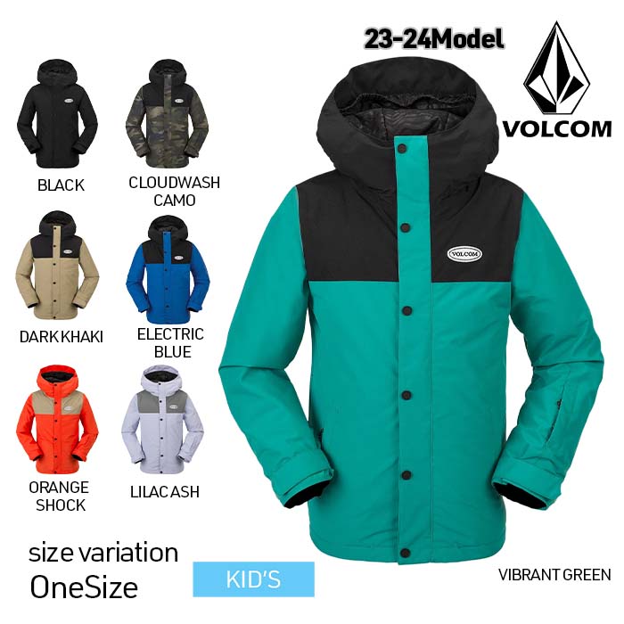 23-24 VOLCOM STONE.91 INS JACKET ヴォルコム ボルコム スノーウェア ジャケット スノボー スノーボード スキー 防寒 キッズ ユース 子供