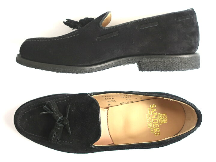 楽天市場 Sanders サンダース Tassel Loafer Black Suede 1816bs イングランド製 タッセルローファー スエード ブラック 6h 01 7h 02 8 03 160 t01 Crawler
