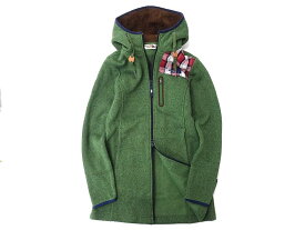 THE NORTH FACE 裏地フリースニット フード裏ボア ダブルジップ フーデッド ジャケット ブルゾン コート NYM5JF84 グリーン 80(S)▲026▼20804r03