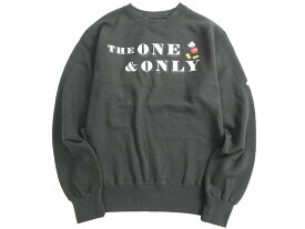 Schott N.Y.C. ショット SWEAT THE ONE&ONLY ディズニー ミッキーロゴ ロングスリーブ 長袖 スウェット プルオーバー 3103164 定価1.2万 チャコール S ▲023▼20510s13