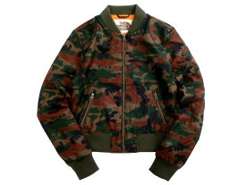 【中古】【新古品・未使用品】THE NORTH FACE ノースフェイス W'S EVERTA JACKET ウールライク 微起毛 ヘリンボーン 迷彩 カモ ジップアップ ジャケット MA-1 ブルゾン レディース NYJ3LF83 定2.1万 カーキ 80(S) ▲043▼20609k03
