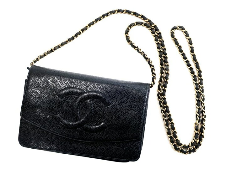 楽天市場】中古 CHANEL シャネル フランス製 本革 キャビアスキン ココ 