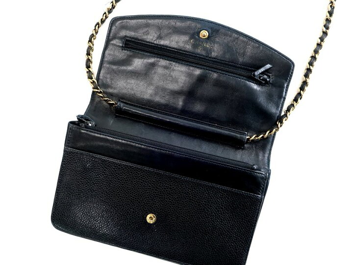 楽天市場】中古 CHANEL シャネル フランス製 本革 キャビアスキン ココ 