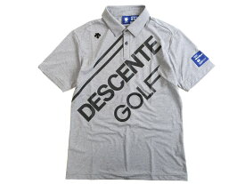 DESCENTE GOLF デサント ゴルフ モーション3D ビッグロゴ 半袖 ポロシャツ ゴルフウェア DGMRJA37 グレー M ▲032▼21014k11