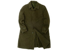 CARUSO per ISETAN MEN'S カルーゾ 伊勢丹メンズ イタリア製 ウール混 メランジ 千鳥格子 ステンカラーコート UJ594L 定19.8万 カーキ 44 ▲550▼30105k03