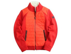 THE NORTH FACE ノースフェイス W'S PEARY HYBRID JACKET 衿裏ファー ニット切替 中綿入 ジップアップ ハイブリッド ジャケット レディース NVJ5SG80 ホットレッド 80(XS)▲043▼30228k12