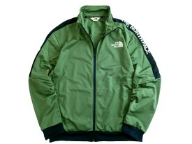 【中古】【新古品・未使用品】THE NORTH FACE ザ ノースフェイス ロゴプリント スリーブライン 切替 ジップアップ トラックジャケット ジャージ NI5JM01K カーキ 100(L)-01 105(XL)-02 110(2XL)-03▲047▼30323k03