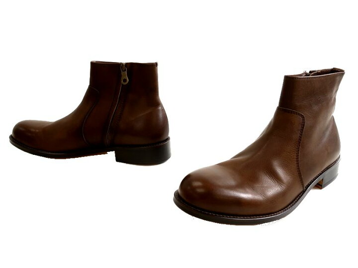 PADRONE パドローネ サイドジップ ショートレザーブーツ 定3.5万 42 